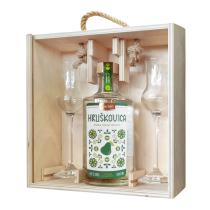 Marsen Traditional Hruškovica 0,5l 42% + 2 poháre v drevenej truhlici