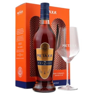 Metaxa 7* 0,7l 40% + 1 pohár v kartóne