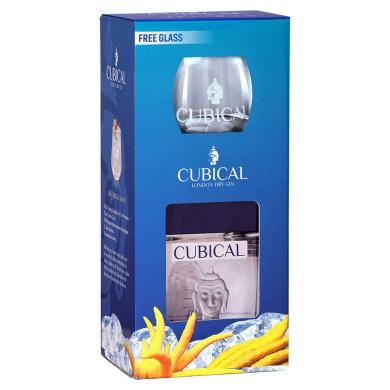 Cubical Premium London Dry Gin 0,7l 40% + pohár v kartóne