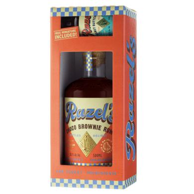 Razel’s Choco Brownie Rum 0,5l + Razel's Peanut Butter MINI 0,05 38,1% + kartón