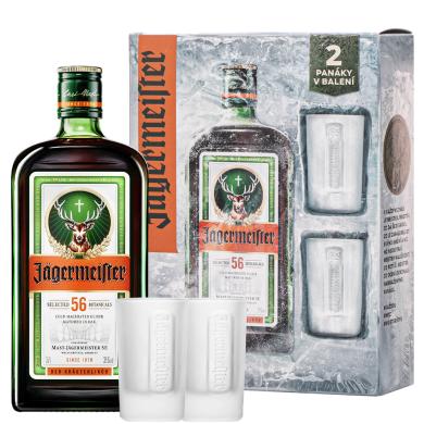 Jägermeister 0,7l 35% + 2 poháre v kazete