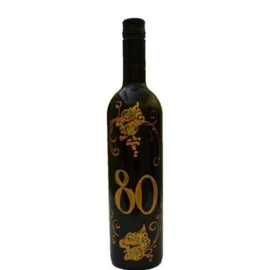 Víno Present Legera Maľovaná fľaša "80"