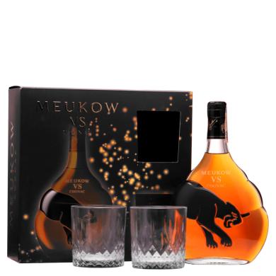 Meukow V.S. 0,7l 40% + 2 poháre v kartóne