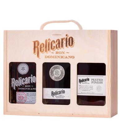 Relicario Sada rumov 3 x 0,7l 40% + drevený box