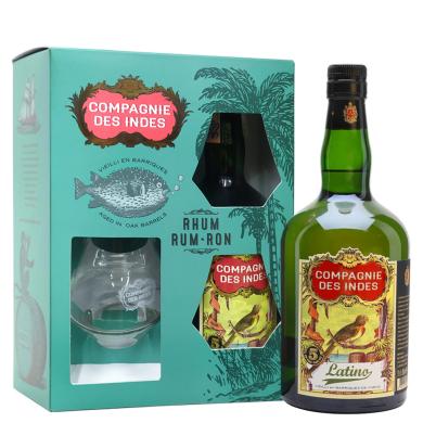 Compagnie des Indes Latino 5 Y.O. 0,7l 40% + 2 poháre v kartóne