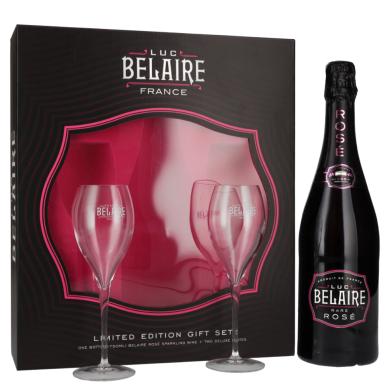 Luc Belaire Rare Rosé 0,75l 12,5% + 2 poháre v kazete