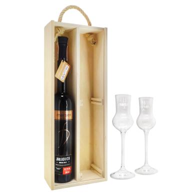 Marsen Jablkovica odroda Gala 0,5l 42,3% + 2 poháre v drevenej truhlici