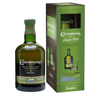 Connemara Peated Single Malt 0,7l 40% + 1 pohár v kartóne