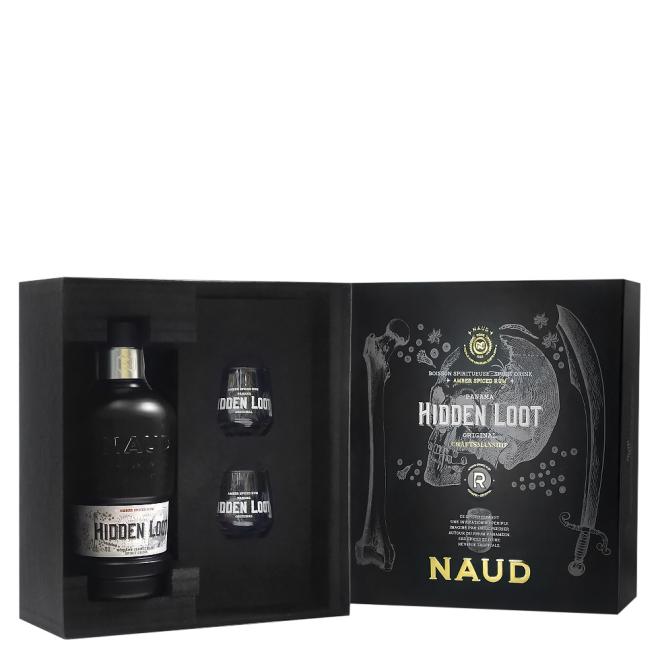 Naud Spiced Hidden Loot 0,7l 40% + 2 poháriky v kazete