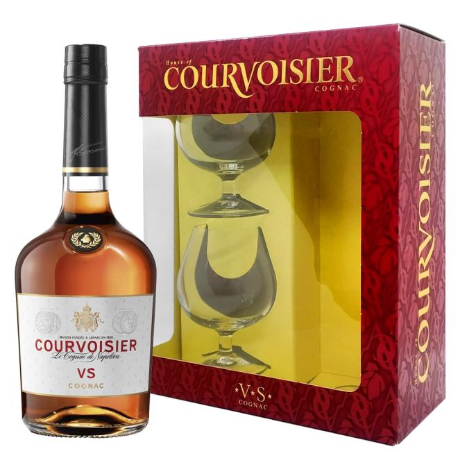 Courvoisier V.S. 0,7l 40% + 2 poháre v kartóne