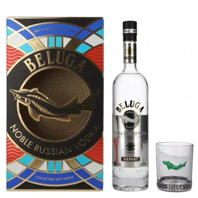 Beluga Noble Export 0,7l 40% + kartón s 1 pohárom
