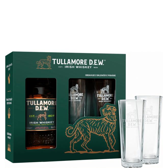 Tullamore Dew 0,7l 40%  + 2 poháre v kartóne