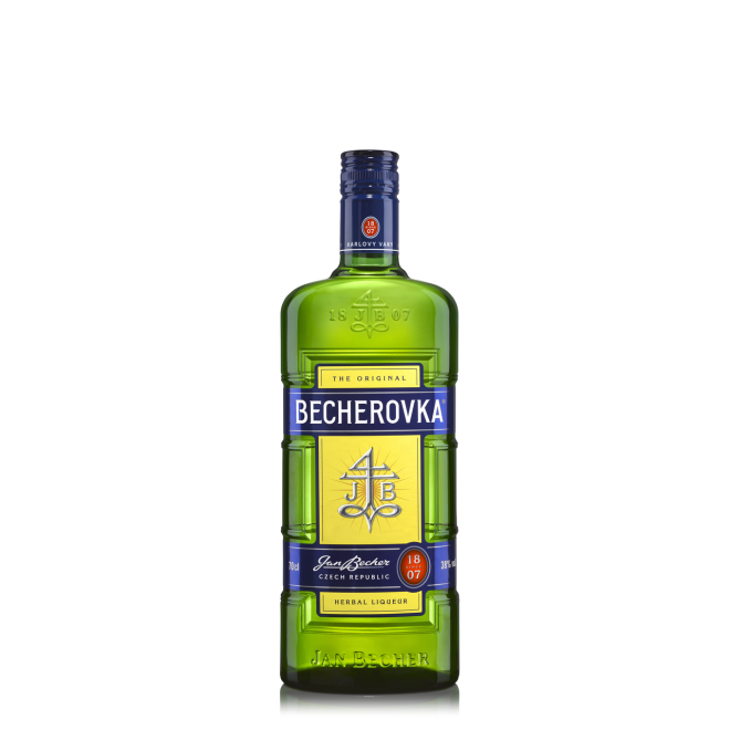 Becherovka 0,7l 38% + 1 pohár v kartóne