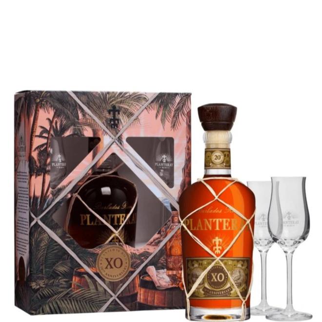 Planteray XO 20th Anniversary  0,7l 40% + 2 poháre  v kartóne