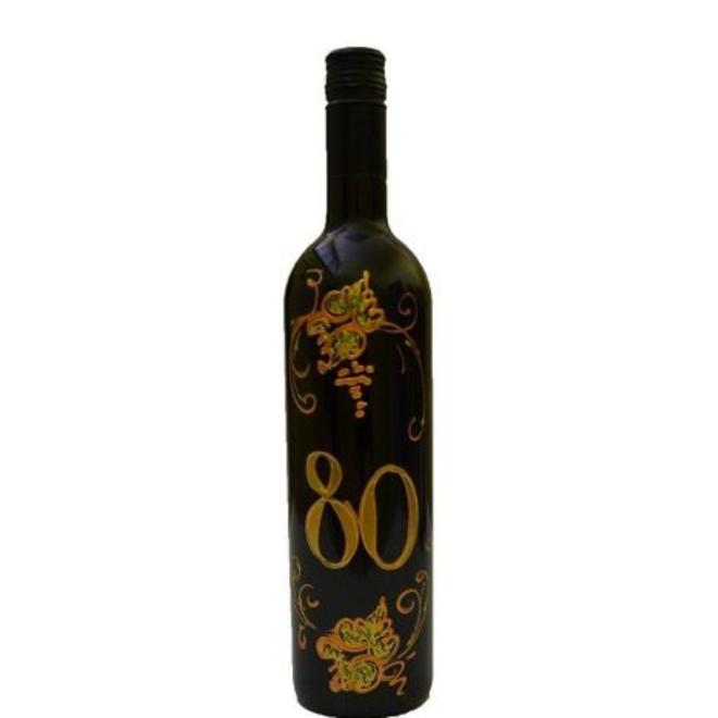 Víno Present Legera Maľovaná fľaša "80"