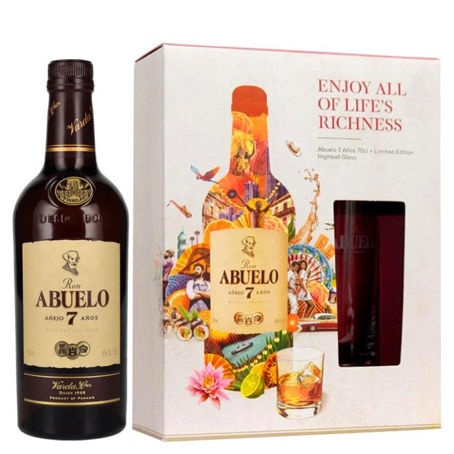 Abuelo Añejo 7 años 0,7l 40% + pohár v kartóne