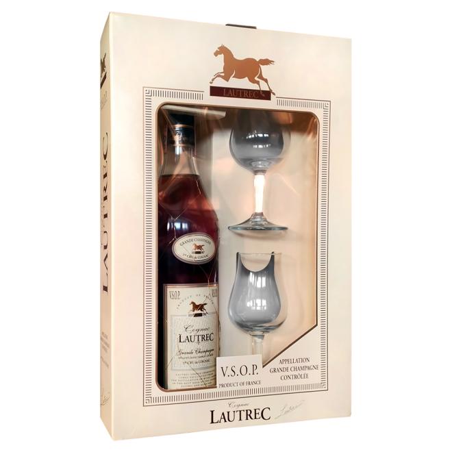 Lautrec V.S.O.P. Premier Cru Grande Champagne 0,7l 40% + 2 poháre v kazete