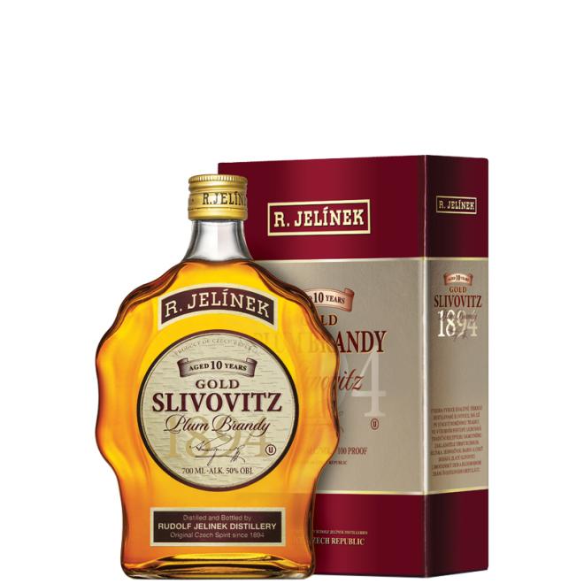 Jelínek Slivovica Gold Kosher 10-ročná 0,7l 50% + kartón