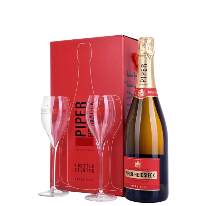 Piper Heidsieck Cuvée Brut 0,75l 12% + 2 poháre v kazete