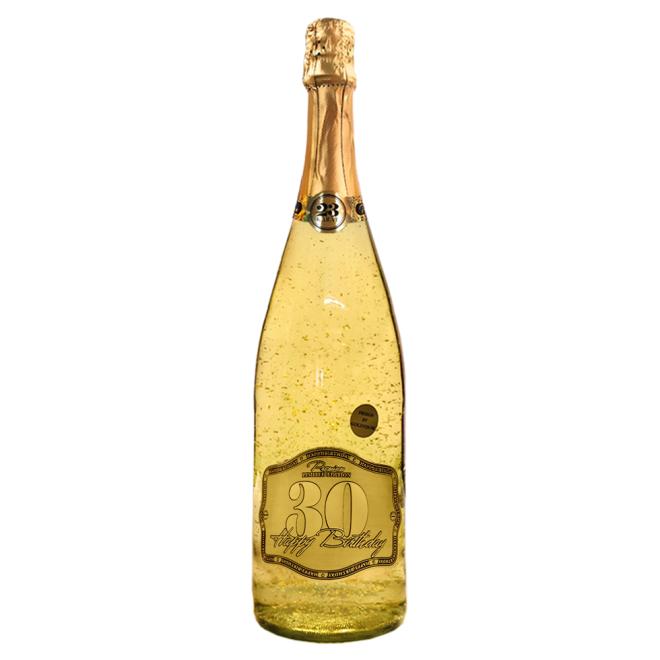 Goldvin Luxury Všetko najlepšie k narodeninám "30" so zlatými lupienkami 1,5l 9,5%