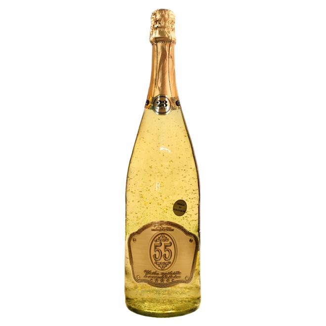 Goldvin Luxury Všetko najlepšie k narodeninám "55" so zlatými lupienkami 1,5l 9,5%