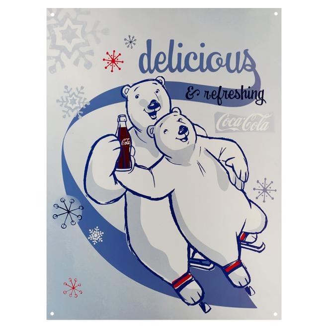 Coca Cola Polar Bears (Delicious & Refreshing) - ceduľa
