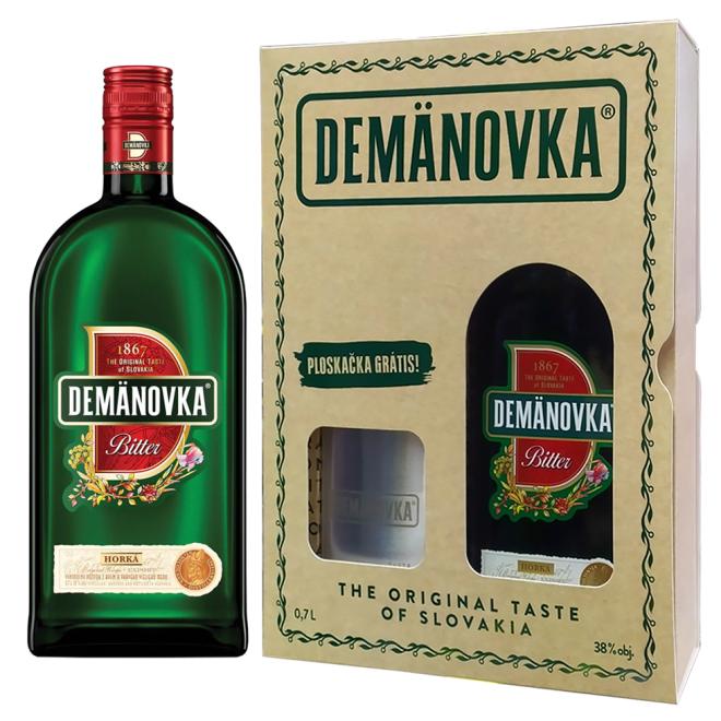 Demänovka Bitter 0,7l 38% + ploskačka v kartóne