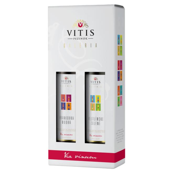 Vitis Galéria Veltlínske Zelené 0,75l + Frankovka Modrá 0,75l + kartón