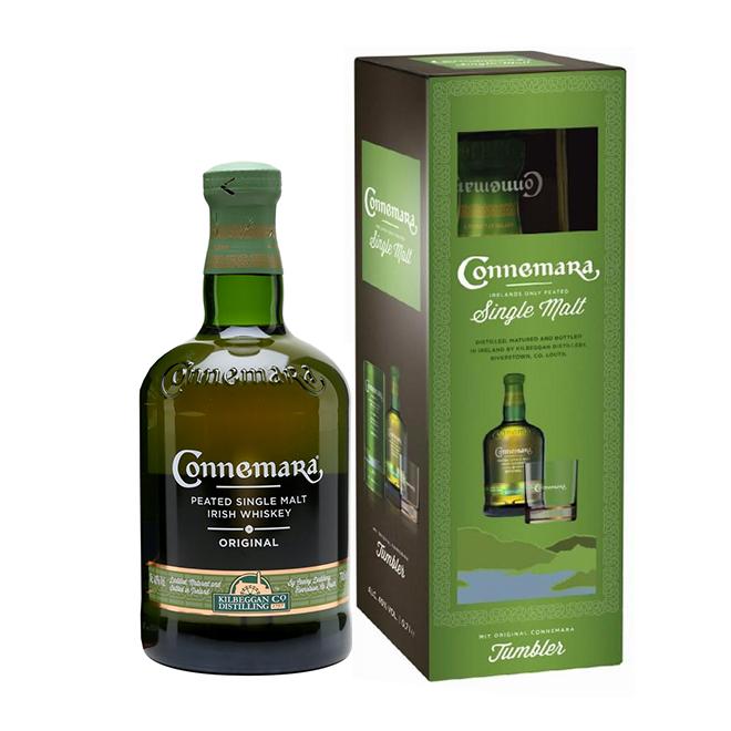 Connemara Peated Single Malt 0,7l 40% + 1 pohár v kartóne