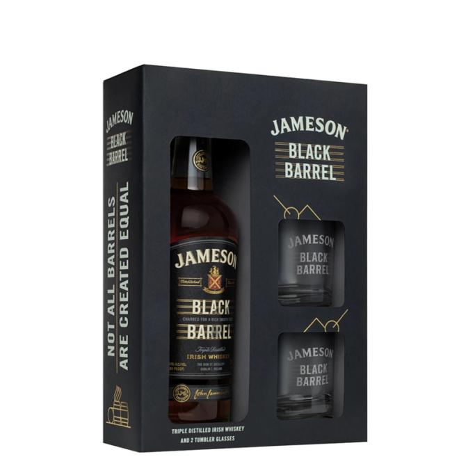 Jameson Black Barrel 0,7l 40% + 2 poháre v kartóne
