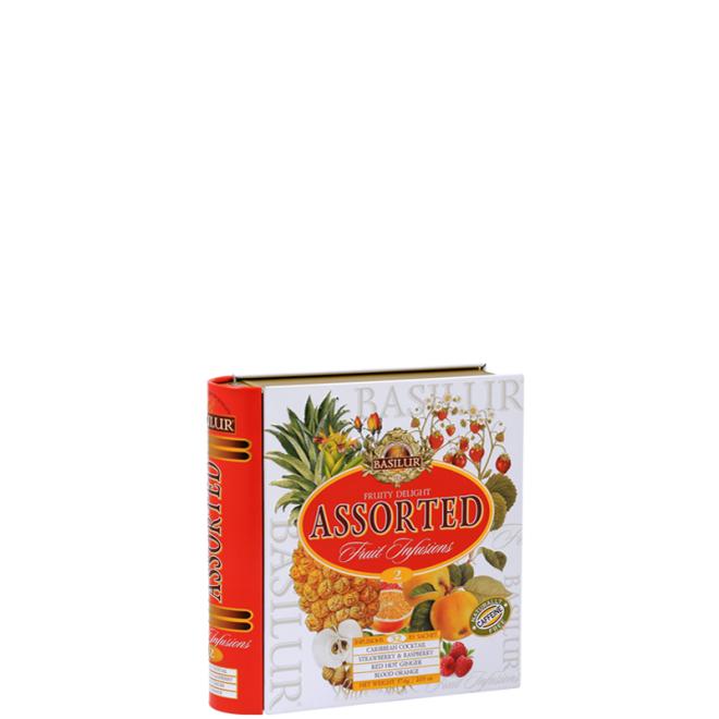 Basilur Kniha Fruit Infusions Fruity Delight 32 x 1,8g v plechovej dóze